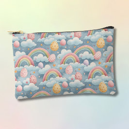 Vintage-Pastell-Regenbogen-Osterhaseneier mit Wolk Zubehörtasche