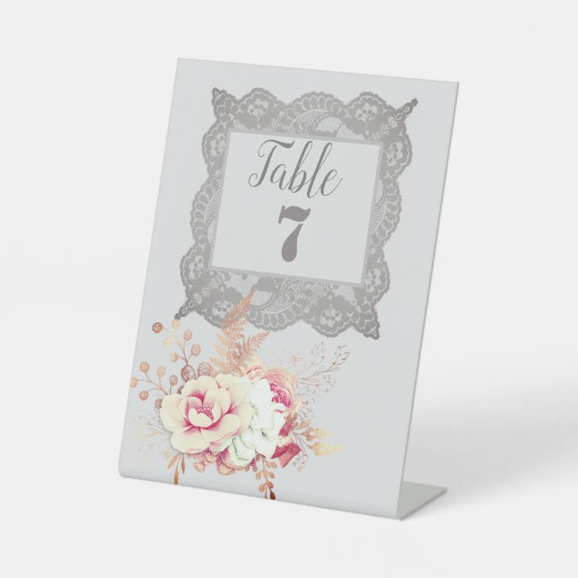 Vintage Pastell-Rose Sockelschild (Vorderseite)