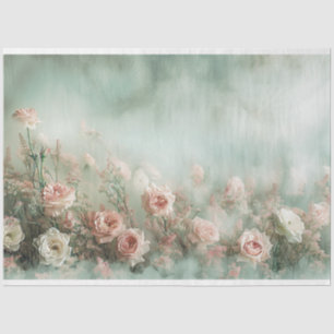 Vintage Pastell-Rose Zitronen Dekoupage Seidenpapier