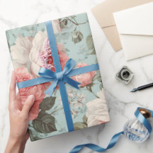 Vintage Pastell-Rosen-Minz-Blumenmuster