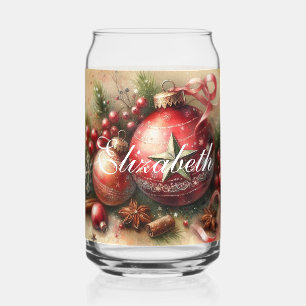 Vintage Pastell-Wasserfarben-Weihnachtsdekoratione Dosenglas
