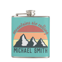 Vintage Pastellberge nennen Monografie Himmel Flachmann