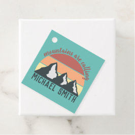 Vintage Pastellberge nennen Monografie Himmel Geschenkanhänger