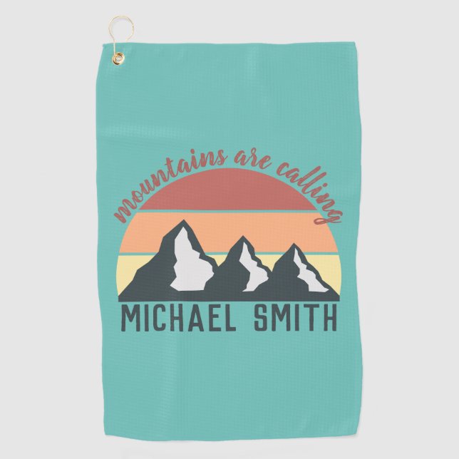 Vintage Pastellberge nennen Monografie Himmel Golfhandtuch (Vorderseite)