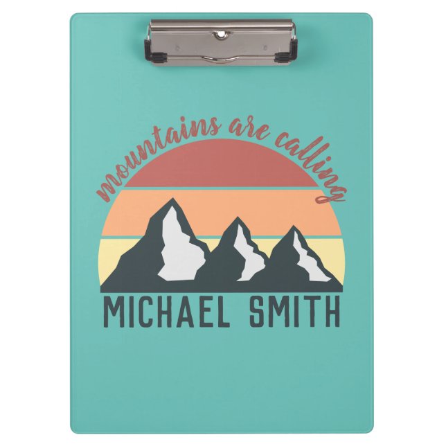 Vintage Pastellberge nennen Monografie Himmel Klemmbrett (Vorderseite)