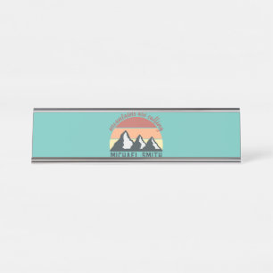 Vintage Pastellberge nennen Monografie Himmel Schreibtischnamensplakette