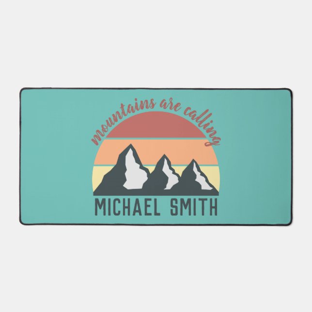 Vintage Pastellberge nennen Monografie Himmel Schreibtischunterlage (Vorderseite)