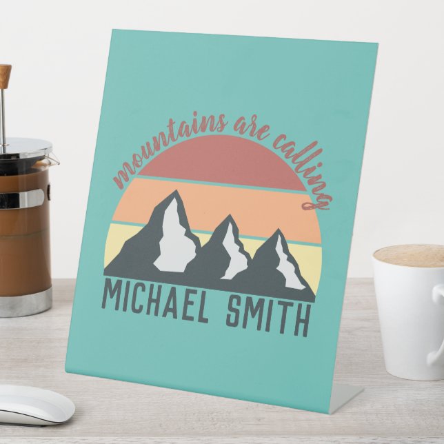 Vintage Pastellberge nennen Monografie Himmel Sockelschild (In Situ)