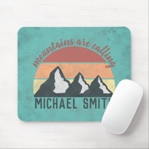 Vintage Pastellberge nennen Monogramm Mousepad