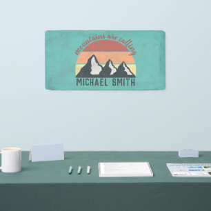 Vintage-Pastellberge rufen Monogramm Banner