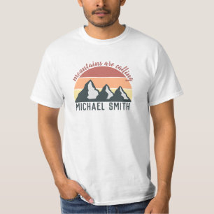 Vintage-Pastellberge rufen Monogramm T-Shirt