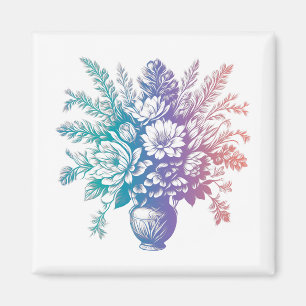 Vintage Pastellfarben, Blumenmuster Magnet