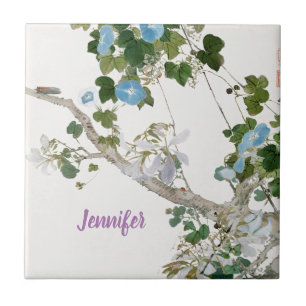 Vintage Pastellfarben im asiatischen Stil, florali Fliese