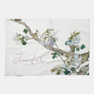 Vintage Pastellfarben im asiatischen Stil, florali Geschirrtuch