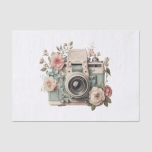 Vintage Pastellfarben - Kamera Art Decoupage Seidenpapier