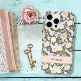 Vintage Pastellfarben, rosa und minte Blumenzitze  Case-Mate iPhone Hülle