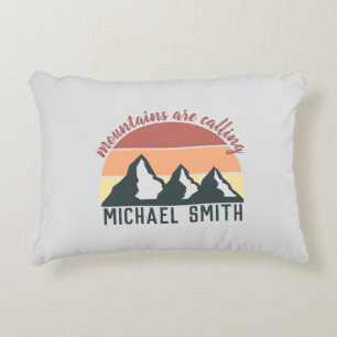 Vintage Pastellgebirge nennen Monogramm grau Dekokissen