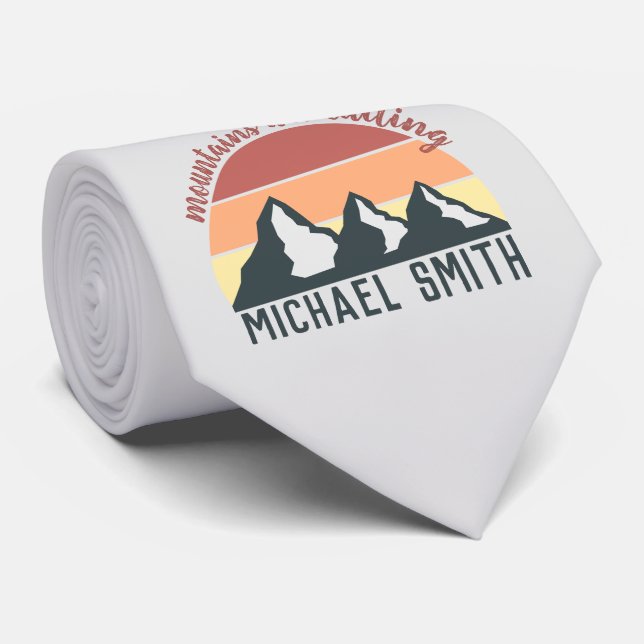 Vintage Pastellgebirge nennen Monogramm grau Krawatte (Gerollt)