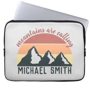 Vintage Pastellgebirge nennen Monogramm grau Laptopschutzhülle