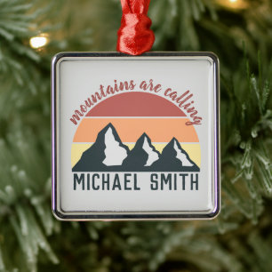 Vintage Pastellgebirge nennen Monogramm grau Ornament Aus Metall