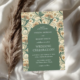 Vintage Pastellgrün Terrakotta im Blumenmuster Jug Einladung