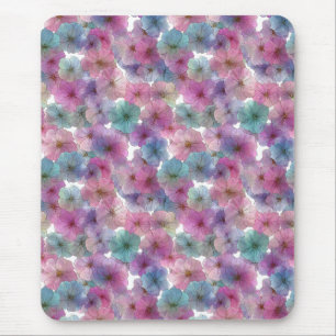 Vintage Pastellgrün und Rosa Frühlingsflorales Mousepad
