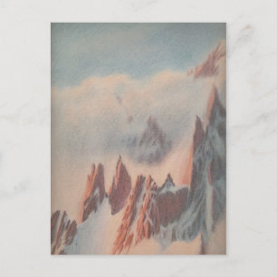 Vintage Pastelllandschaft zeichnend Berggletscherl Postkarte