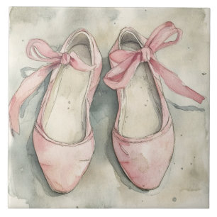 Vintage Pastellrosa Schleifen Ballett-Flats Fliese