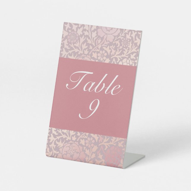 Vintage Pastellrosa Silberblume Sockelschild (Vorderseite)