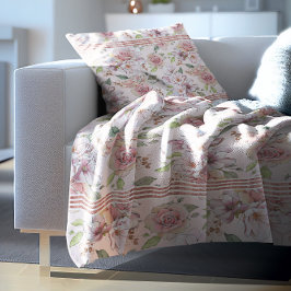 Vintage Pastellrosen Fleecedecke