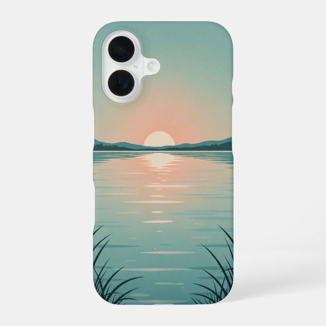 Vintage Pastellsee iPhone 16 Hülle (Rückseite)