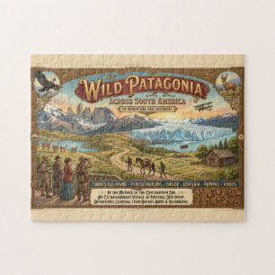 Vintage Patagonia Reiseplakat Erkundungsära Puzzle