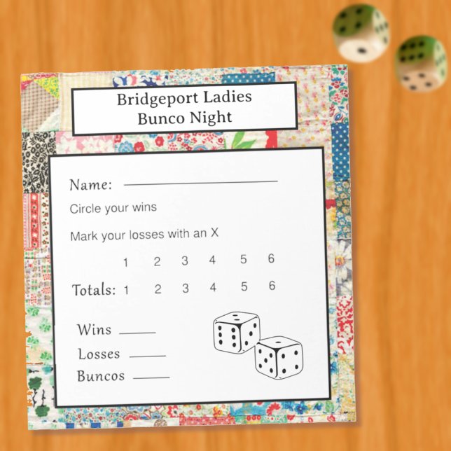 Vintage Patchwork Bunco Night Notizblock (Von Creator hochgeladen)