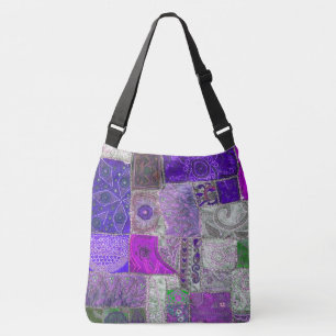 Vintage-Patchwork-Design. Tragetaschen Mit Langen Trägern