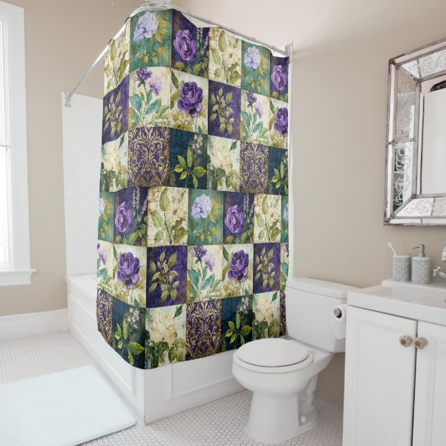 Vintage Patchwork-Duschvorhang Duschvorhang (Beispiel)