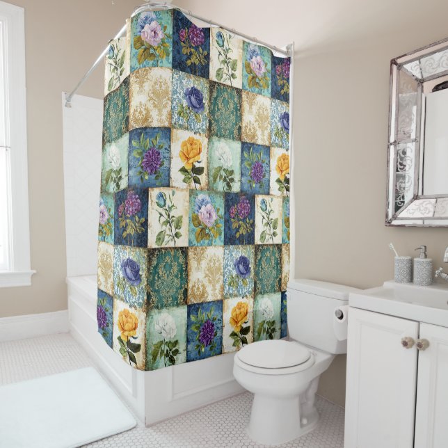 Vintage Patchwork-Duschvorhang Duschvorhang (Beispiel)