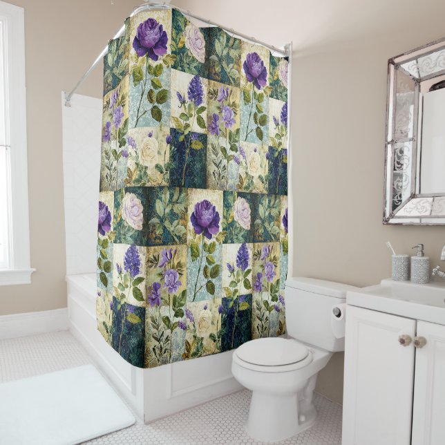Vintage Patchwork-Duschvorhang Duschvorhang (Beispiel)