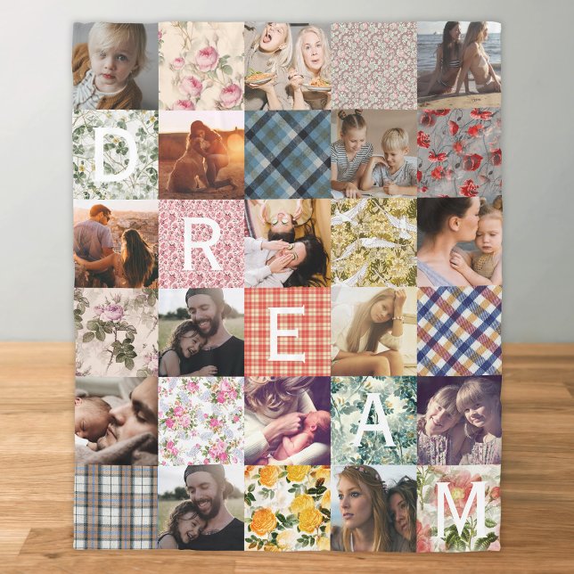 Vintage-Patchwork-Effekt-Quilt-Musterfoto Fleecedecke (Von Creator hochgeladen)