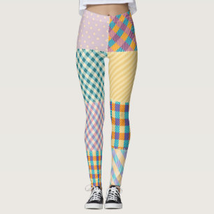 Vintage-Patchwork: Nahtloser Textilhintergrund Leggings