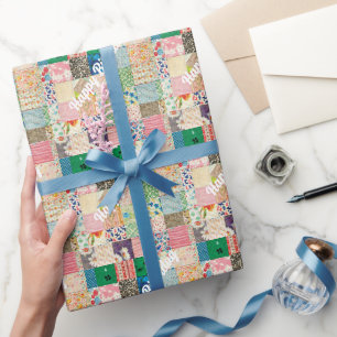 Vintage-Patchwork-Quilt-Druck Geschenkpapier
