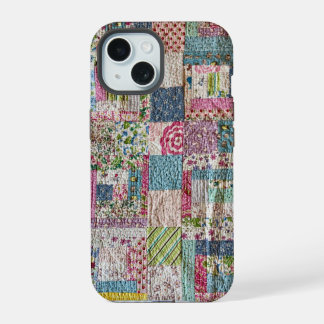 Vintage-Patchwork-Quilt-Handyhülle iPhone 15 Hülle