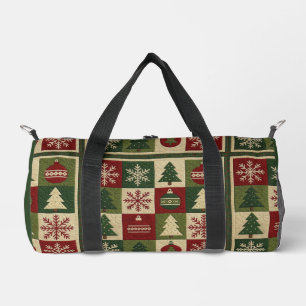 Vintage, Patchwork-Quilt-Look rustikal Weihnachten Duffle Bag