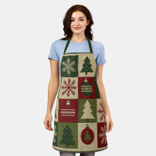 Vintage, Patchwork-Quilt-Look rustikal Weihnachten Schürze