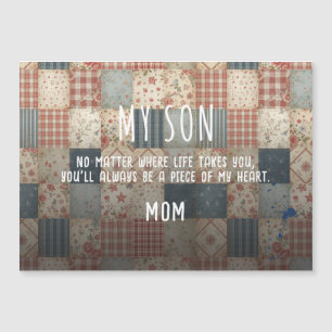 Vintage Patchwork-Quilt mein Sohn Magnetkarte