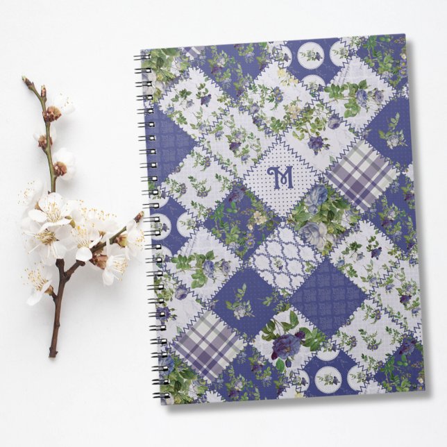 Vintage Patchwork-Quilt-Monogramm-Notizbuch Notizblock (Von Creator hochgeladen)