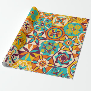 vintage Patchwork-Quilt-Muster. Vintage-Dekor Geschenkpapier