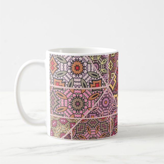 Vintage-Patchwork-Quilt-Muster. Vintage-Dekorativ Kaffeetasse (Links)