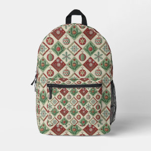 Vintage-Patchwork-Quilted-Christmas-Muster Bedruckter Rucksack