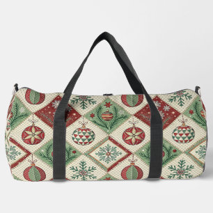 Vintage-Patchwork-Quilted-Christmas-Muster Duffle Bag
