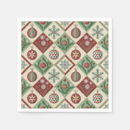 Vintage-Patchwork-Quilted-Weihnachtsmuster Serviette